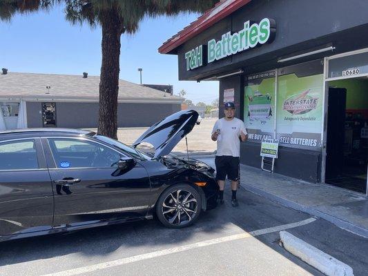 Thank you bring in your 2019 Honda Civic Edward.