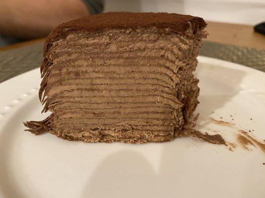 Chocolate Mille crepe cake