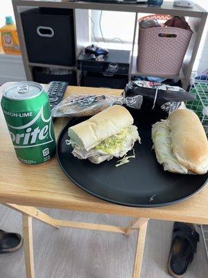 Jimmy Johns Beach Club, suppose to be 2 cans of sprite and a sandwich put together not shit falling out of it