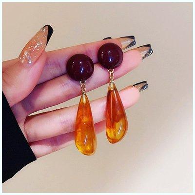 Resin Contrast Dangle Earrings. Original retro Amber resin drop earrings. 2 Available $30.00