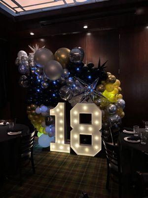 ballon decor for 18th birthday