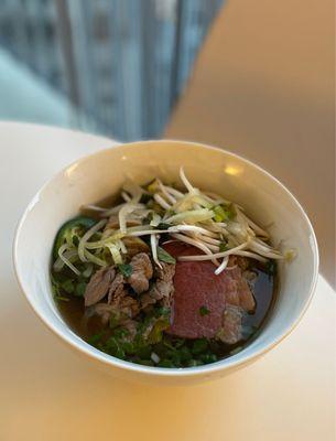 Pho (takeout and replated in a bowl at home)