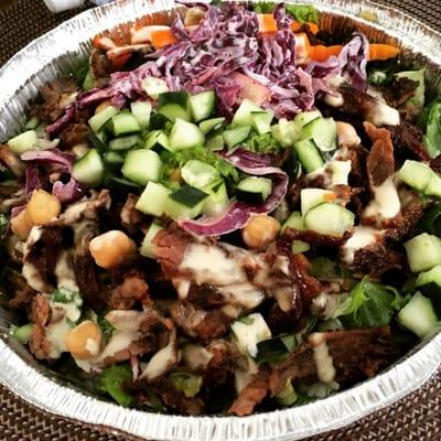 Steak shawarma salad