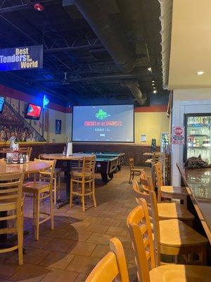 Bar area seating with billiards