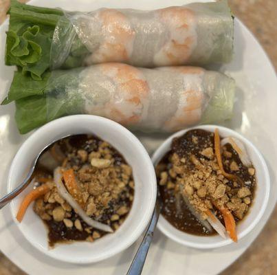 A2 fresh spring rolls with peanut sauce