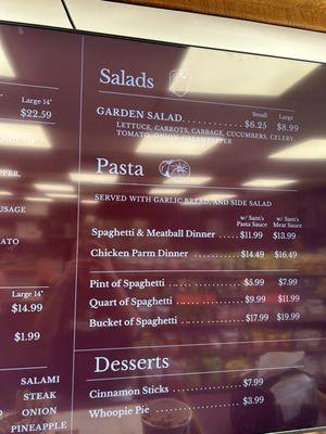 Menu board