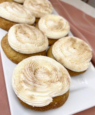 Churro Cookie Topped with Cream Cheese Buttercream