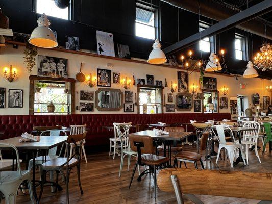 View of the indoor dining area.