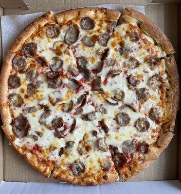 Large sausage pizza