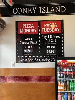 Daily specials at front door