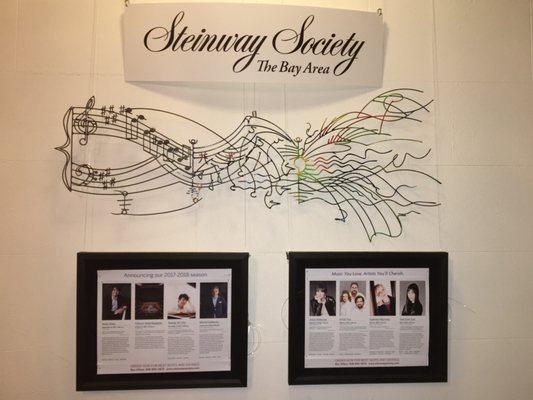 Steinway Society display at Le Petit Trianon Theatre in San Jose.