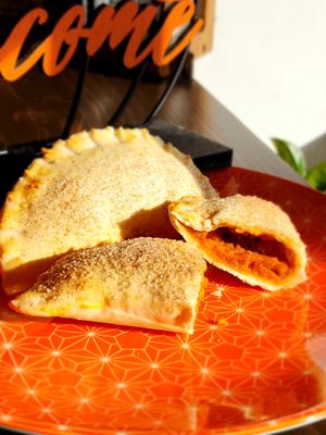 Try our dessert empanadas! Here's our pumpkin pie empanada!