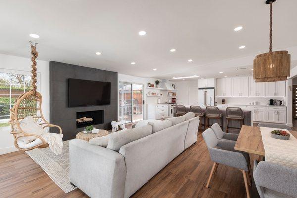 Living Room Remodel and Kitchen Remodel by Baraca Design & Remodeling