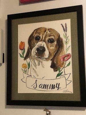 Pet photo framed and matted