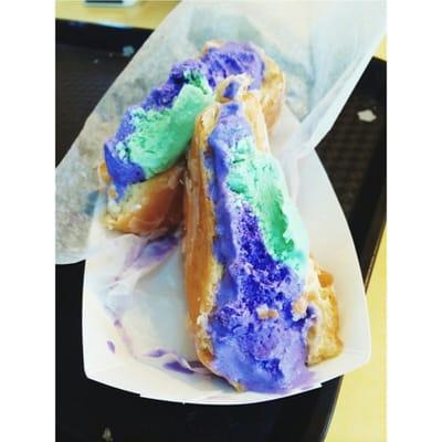 Half pandan half ube ice cream. Ice glazers