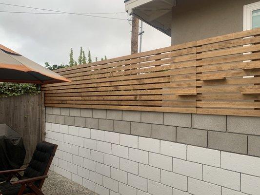 Privacy fence, wood fence, vertical garden