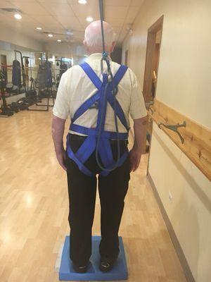 Our support overhead system makes our patients feel more secure as they work on their balance.