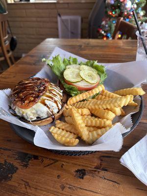 The Balsamic Burger and fries.  Delicious!