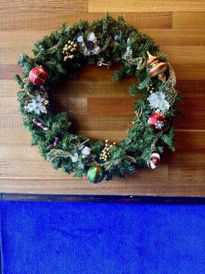 Inside | Decorated for the holidays | Wreath