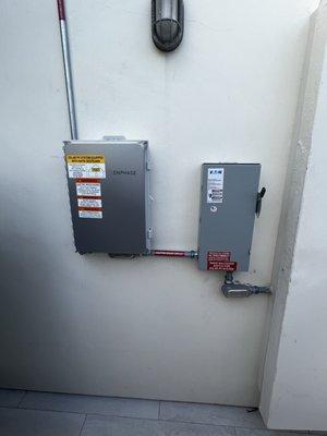 New electrical work to connect solar to main power for the house.