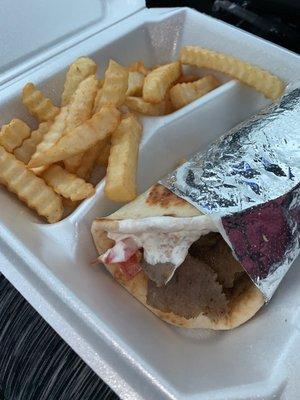 Gyro and fries $9.10