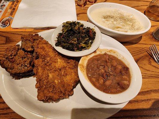 New sampler. Meatloaf, chicken and chicken and dumplings.