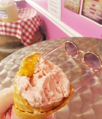 Orange Sherbert in my Strawberry Cone