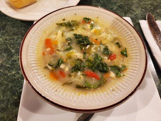 Cold chicken and rice soup