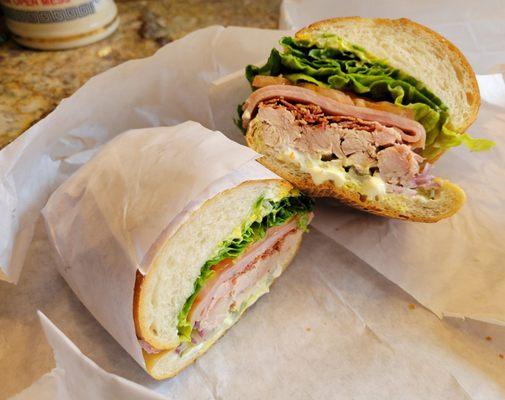 Turkey Club, All Dark meat,  on Sourdough Roll,  no peppers