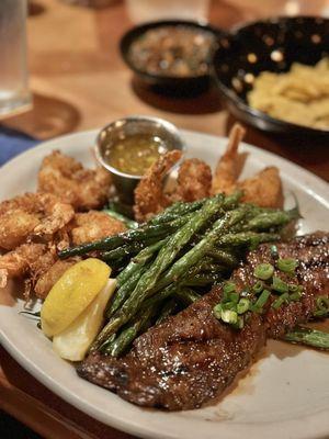 Surf & Turf (carne asada and coconut shrimp)