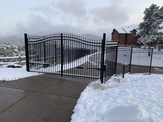 8 Ft Iron fence 
 automatic gate openers