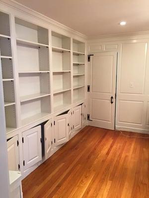 Hallway, library and game room in Newton, MA