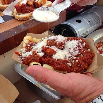 Sunday Gravy meat sauce over Macaroni