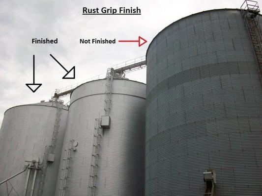 Rust encapsulation on grain silos