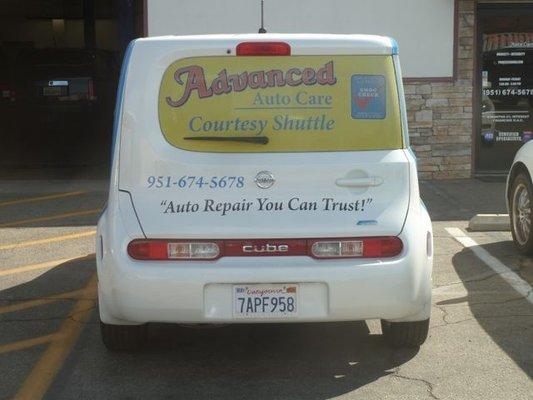 We offer courtesy shuttle services within a 7 mile radius of our Lake Elsinore auto repair shop.