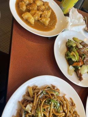 Lunch special. Half Broccoli beef half sesame chicken and chow mein!! Such a great deal!