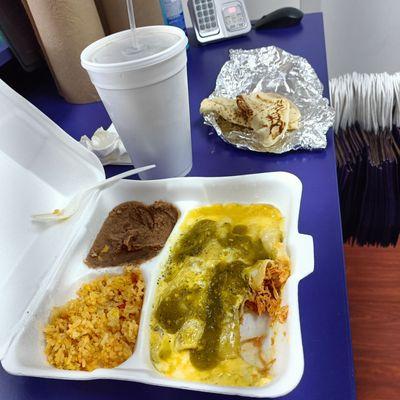 Enchiladas Verdes homade tortillas