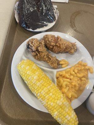 Kids Plate with Extra Chicken Leg and Chocolate Cake