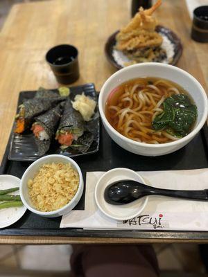 Handroll Combination with Udon