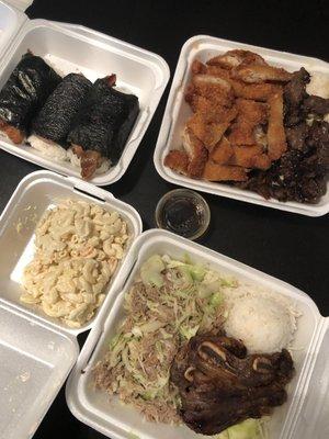 Combo plate, chicken katsu, spam musubi