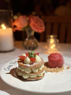 Millefeuille with Berry Icecream