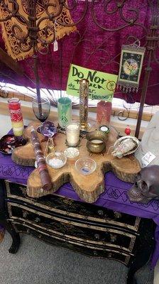 A sample altar at the front of the store!