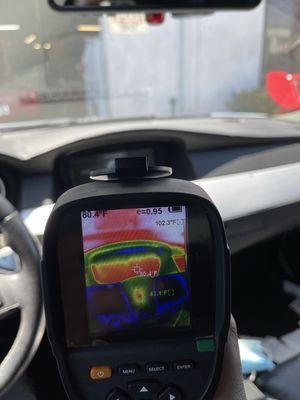 A/C efficiency testing with thermal camera