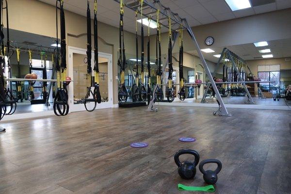 We use kettlebells, TRX, bands, gliders, BALA and more!