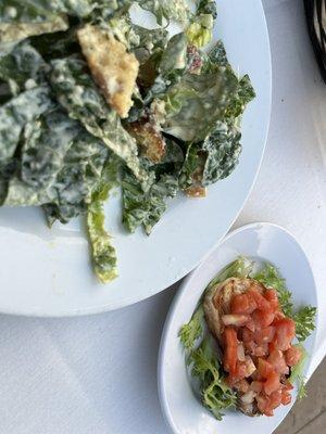 Caesar salad & bruschetta