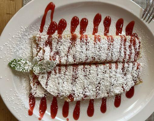 Sweet cheese crepes