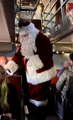 Santa visited each car and gave bells to the kids