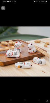 Lucky cat chopstick holder.