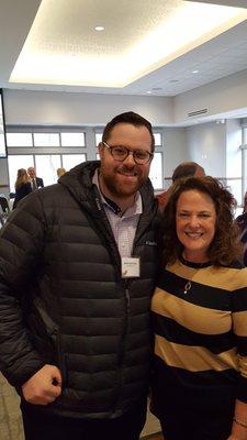 Aaron Garfunkel Co-Founder of LocalBizGuru together with Jodi Berg, CEO of Vitamix at the BBB Celebration of Integrity event ...