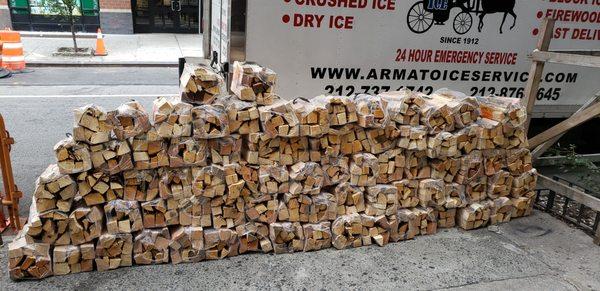 100 bundles of firewood delivered 7 days a week.